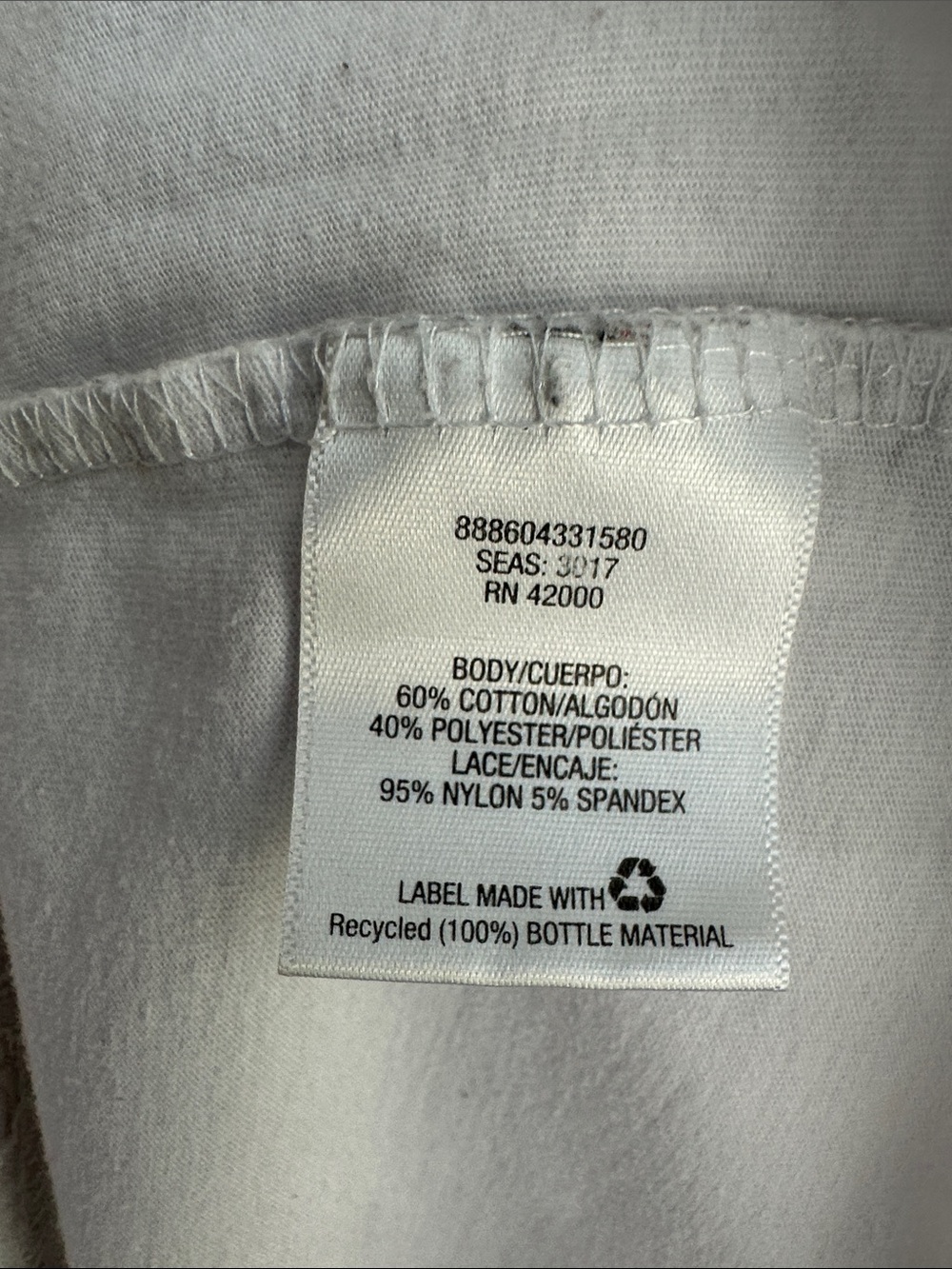 Basic Editions White Short-Sleeve Lace Front Tee Shirt - Picture 5 of 5